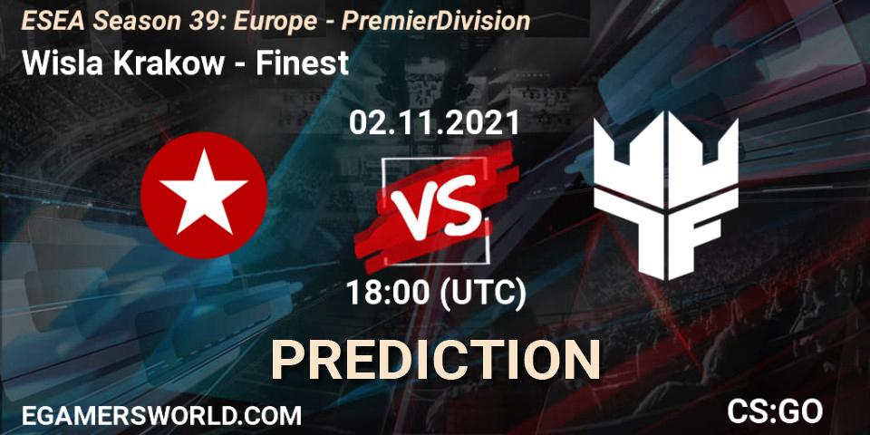 Pronóstico Wisla Krakow - Finest. 02.11.2021 at 18:00, Counter-Strike (CS2), ESEA Season 39: Europe - Premier Division