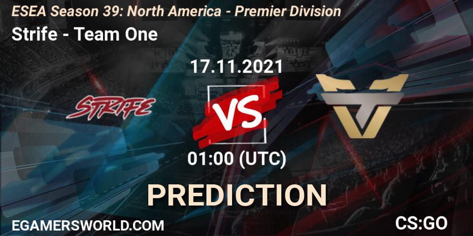 Pronóstico Strife - Team One. 04.12.2021 at 01:00, Counter-Strike (CS2), ESEA Season 39: North America - Premier Division