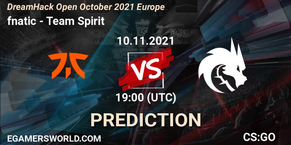 Pronóstico fnatic - Team Spirit. 10.11.2021 at 19:00, Counter-Strike (CS2), DreamHack Open November 2021