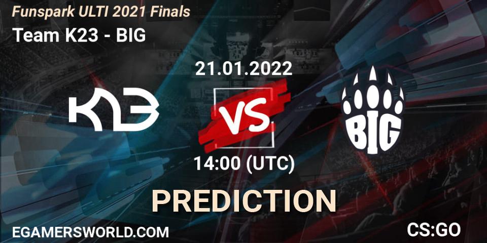 Pronóstico Team K23 - BIG. 21.01.2022 at 14:25, Counter-Strike (CS2), Funspark ULTI 2021 Finals