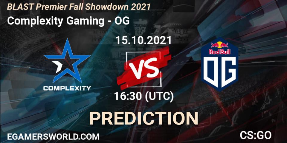Pronóstico Complexity Gaming - OG. 15.10.2021 at 16:15, Counter-Strike (CS2), BLAST Premier Fall Showdown 2021
