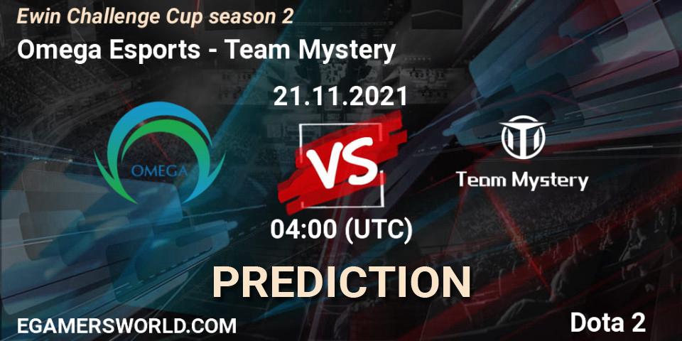 Pronóstico Omega Esports - Team Mystery. 21.11.2021 at 04:22, Dota 2, Ewin Challenge Cup season 2