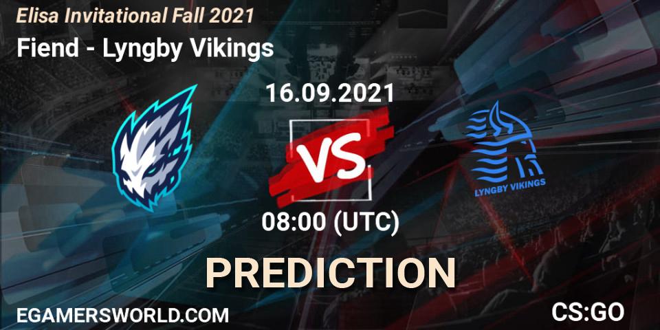 Pronóstico Team Fiend - Lyngby Vikings. 16.09.2021 at 08:00, Counter-Strike (CS2), Elisa Invitational Fall 2021