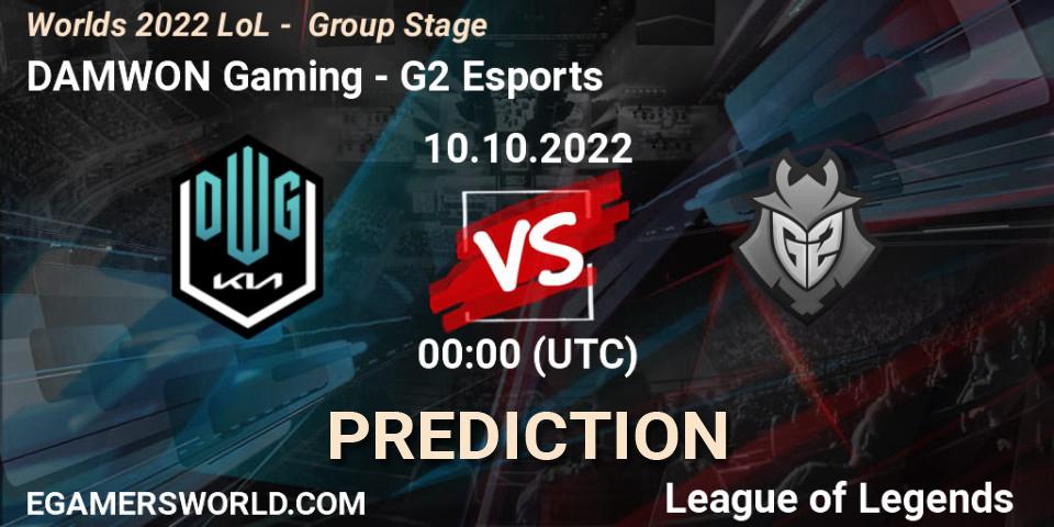 Pronóstico DAMWON Gaming - G2 Esports. 14.10.2022 at 21:00, LoL, Worlds 2022 LoL - Group Stage