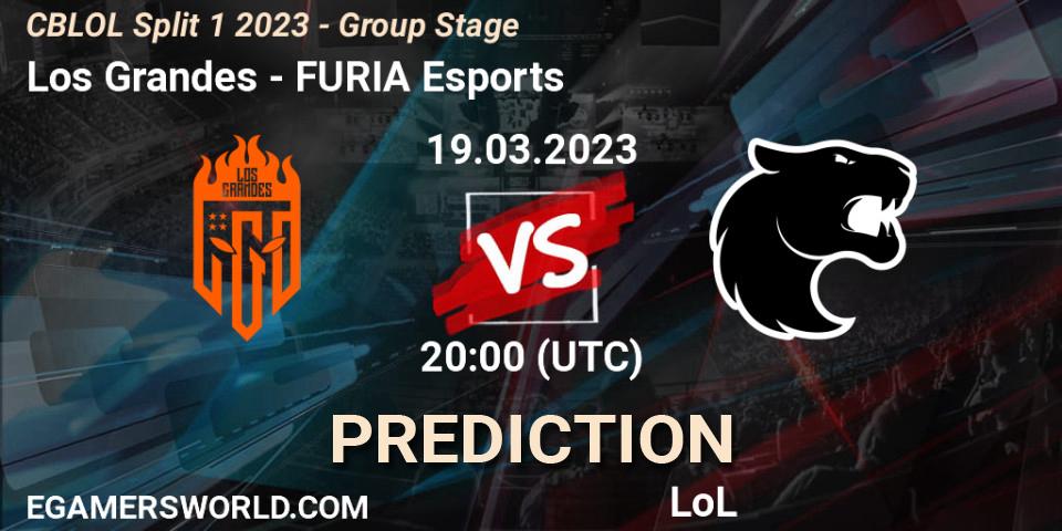 Pronóstico Los Grandes - FURIA Esports. 19.03.2023 at 20:00, LoL, CBLOL Split 1 2023 - Group Stage