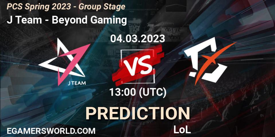 Pronóstico J Team - Beyond Gaming. 12.02.2023 at 13:00, LoL, PCS Spring 2023 - Group Stage