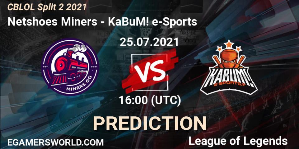 Pronóstico Netshoes Miners - KaBuM! e-Sports. 25.07.2021 at 16:00, LoL, CBLOL Split 2 2021