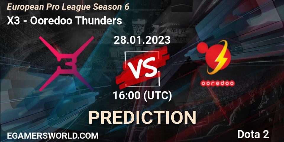 Pronóstico X3 - Ooredoo Thunders. 28.01.23, Dota 2, European Pro League Season 6
