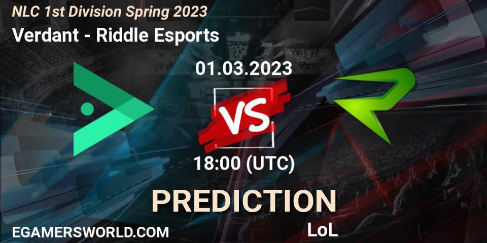 Pronóstico Verdant - Riddle Esports. 07.02.2023 at 20:00, LoL, NLC 1st Division Spring 2023