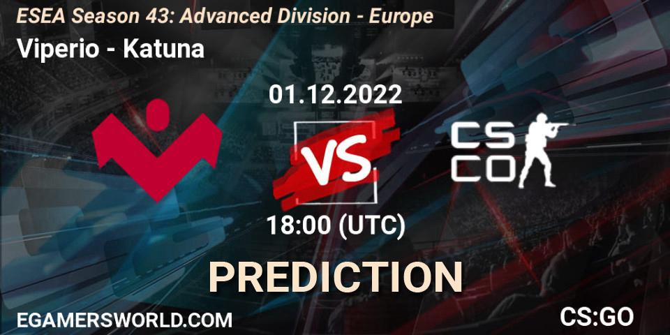 Pronóstico Viperio - Katuna. 01.12.22, CS2 (CS:GO), ESEA Season 43: Advanced Division - Europe