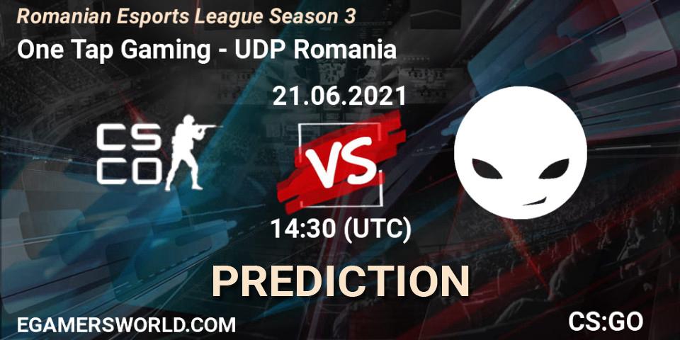 Pronóstico One Tap Gaming - UDP Romania. 21.06.2021 at 14:30, Counter-Strike (CS2), Romanian Esports League Season 3