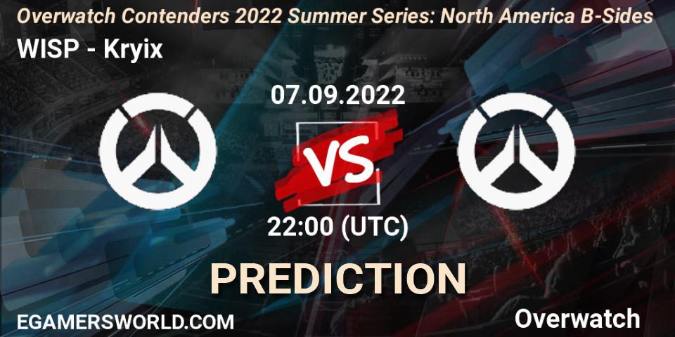 Pronóstico WISP - Kryix. 07.09.2022 at 22:00, Overwatch, Overwatch Contenders 2022 Summer Series: North America B-Sides
