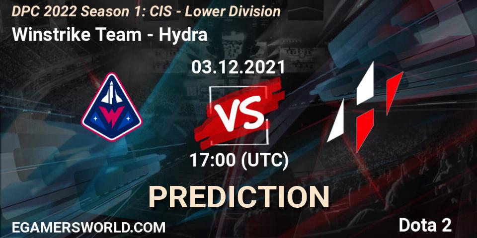 Pronóstico Winstrike Team - Hydra. 03.12.2021 at 17:41, Dota 2, DPC 2022 Season 1: CIS - Lower Division