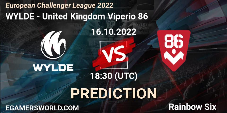 Pronóstico WYLDE - United Kingdom Viperio 86. 21.10.2022 at 18:30, Rainbow Six, European Challenger League 2022