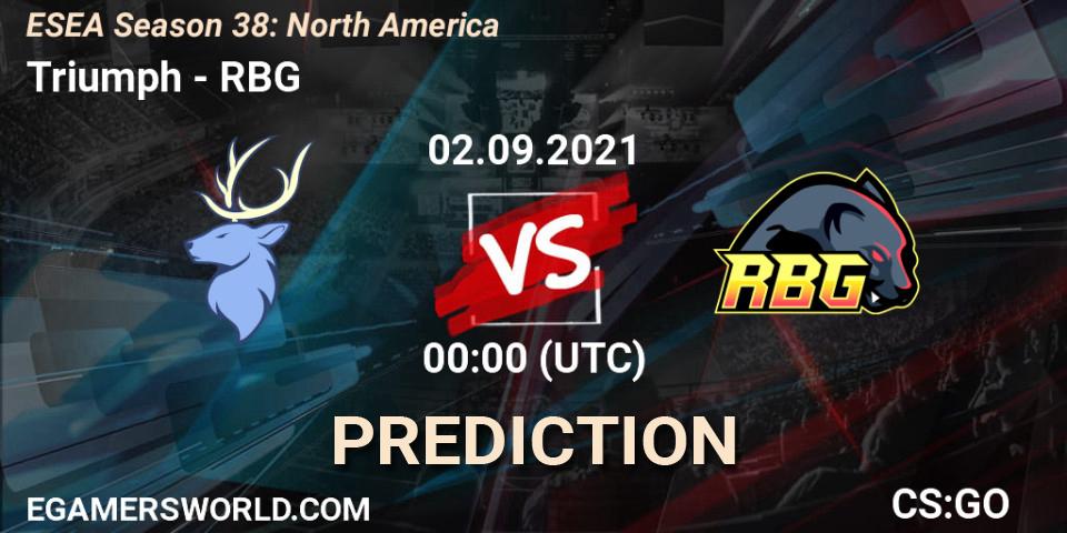 Pronóstico Triumph - RBG. 02.09.2021 at 00:00, Counter-Strike (CS2), ESEA Season 38: North America 