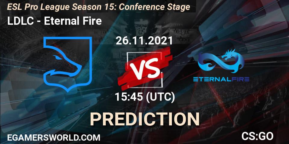 Pronóstico LDLC - Eternal Fire. 26.11.2021 at 17:10, Counter-Strike (CS2), ESL Pro League Season 15: Conference Stage