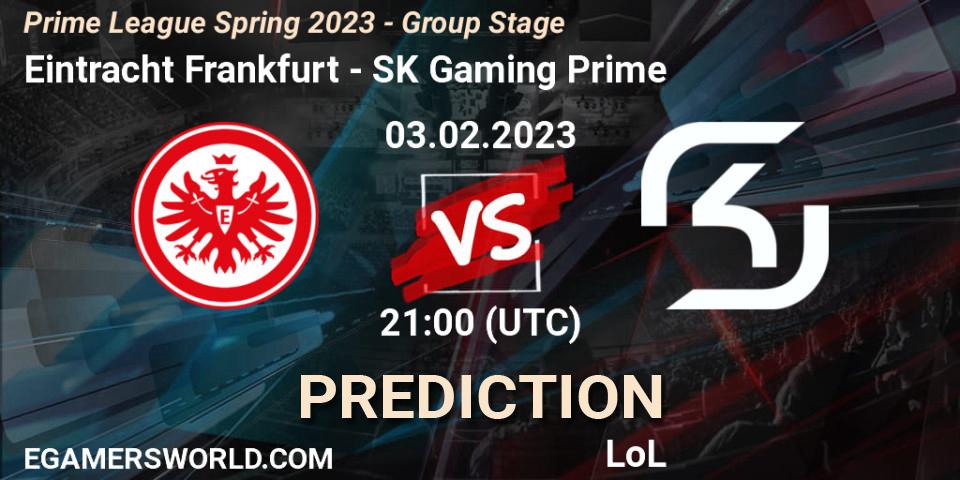 Pronóstico Eintracht Frankfurt - SK Gaming Prime. 03.02.2023 at 21:00, LoL, Prime League Spring 2023 - Group Stage