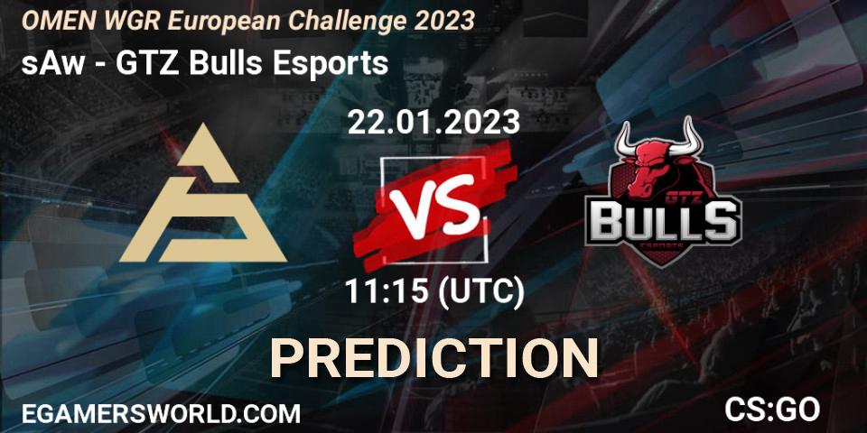 Pronóstico sAw - GTZ Bulls Esports. 22.01.23, CS2 (CS:GO), OMEN WGR European Challenge 2023