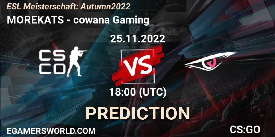 Pronóstico Morekats - cowana Gaming. 25.11.22, CS2 (CS:GO), ESL Meisterschaft: Autumn 2022