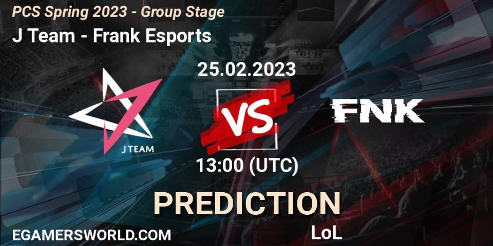 Pronóstico J Team - Frank Esports. 05.02.2023 at 11:45, LoL, PCS Spring 2023 - Group Stage