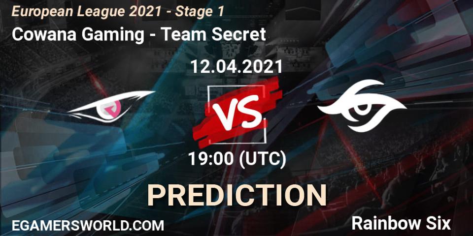 Pronóstico Cowana Gaming - Team Secret. 12.04.2021 at 21:00, Rainbow Six, European League 2021 - Stage 1