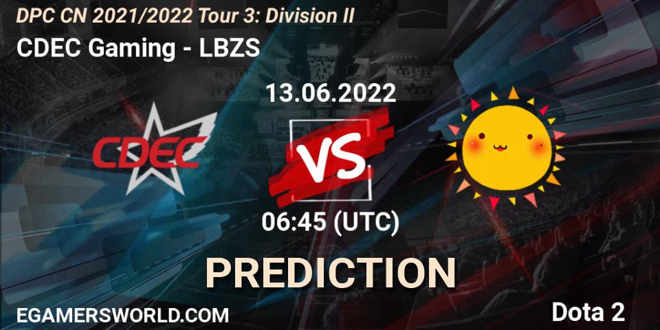 Pronóstico CDEC Gaming - LBZS. 13.06.22, Dota 2, DPC CN 2021/2022 Tour 3: Division II