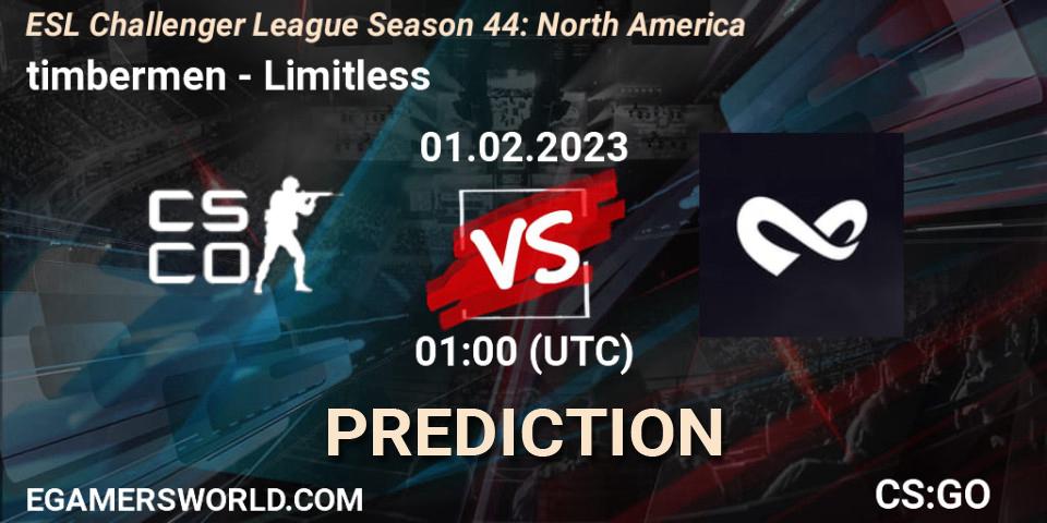 Pronóstico timbermen - Limitless. 01.02.2023 at 01:00, Counter-Strike (CS2), ESL Challenger League Season 44: North America