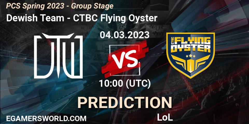 Pronóstico Dewish Team - CTBC Flying Oyster. 12.02.2023 at 12:00, LoL, PCS Spring 2023 - Group Stage