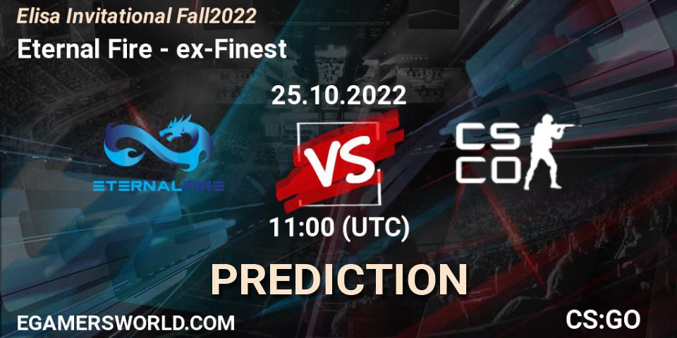 Pronóstico Eternal Fire - ex-Finest. 25.10.2022 at 11:00, Counter-Strike (CS2), Elisa Invitational Fall 2022
