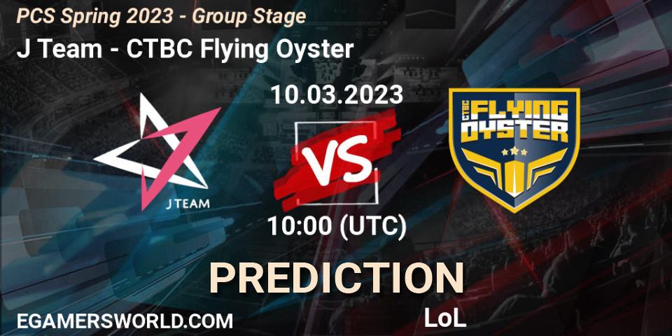 Pronóstico J Team - CTBC Flying Oyster. 18.02.2023 at 12:20, LoL, PCS Spring 2023 - Group Stage