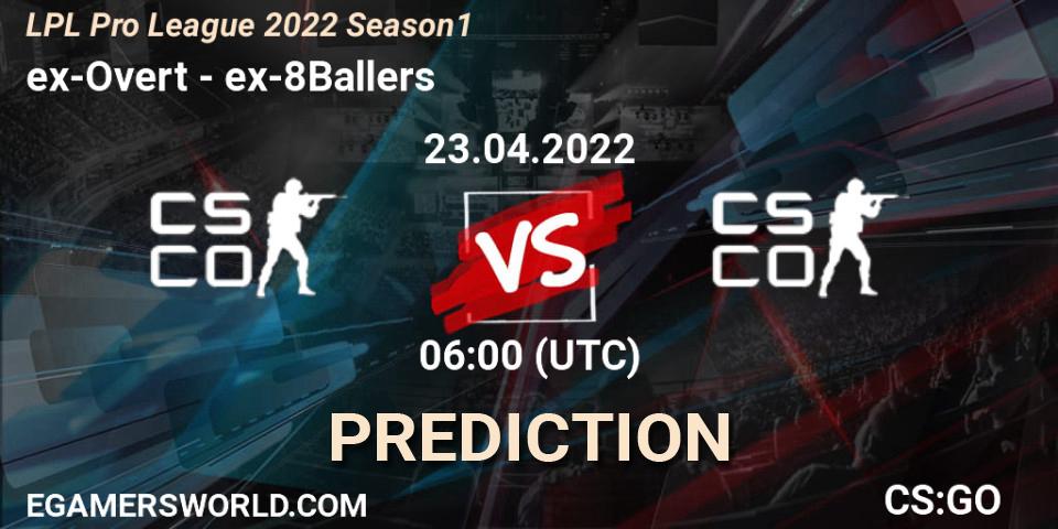 Pronóstico ex-Overt - ex-8Ballers. 23.04.2022 at 06:00, Counter-Strike (CS2), LPL Pro League 2022 Season 1