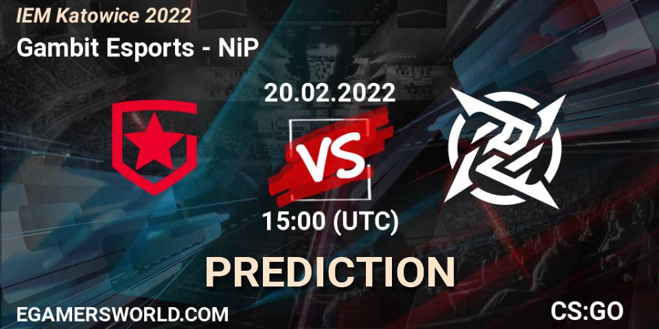 Pronóstico Gambit Esports - NiP. 20.02.22, CS2 (CS:GO), IEM Katowice 2022