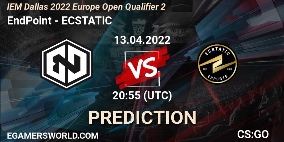 Pronóstico EndPoint - ECSTATIC. 13.04.2022 at 20:55, Counter-Strike (CS2), IEM Dallas 2022 Europe Open Qualifier 2