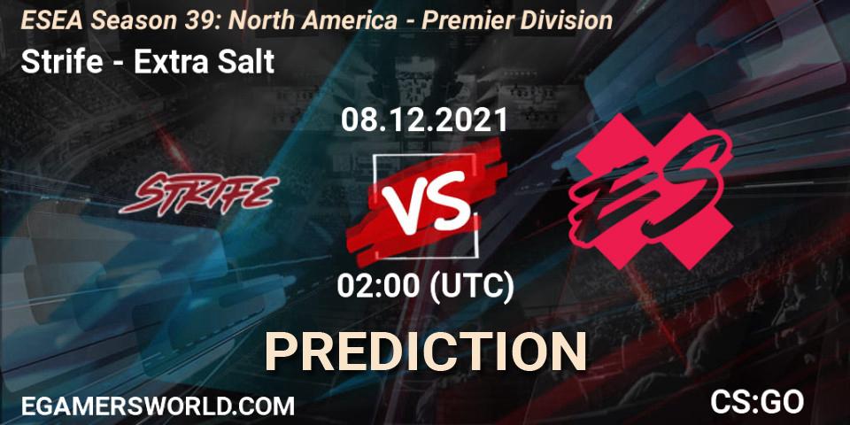 Pronóstico Strife - Extra Salt. 08.12.2021 at 02:00, Counter-Strike (CS2), ESEA Season 39: North America - Premier Division