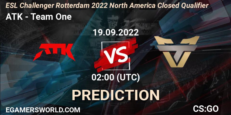 Pronóstico ATK - Team One. 19.09.22, CS2 (CS:GO), ESL Challenger Rotterdam 2022 North America Closed Qualifier