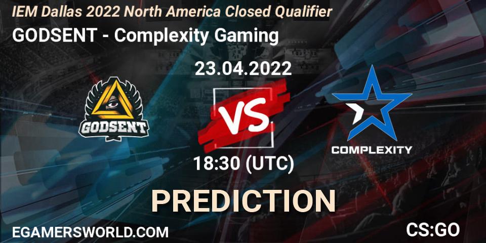 Pronóstico GODSENT - Complexity Gaming. 23.04.2022 at 18:30, Counter-Strike (CS2), IEM Dallas 2022 North America Closed Qualifier