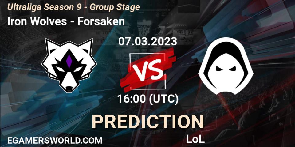 Pronóstico Iron Wolves - Forsaken. 07.03.23, LoL, Ultraliga Season 9 - Group Stage