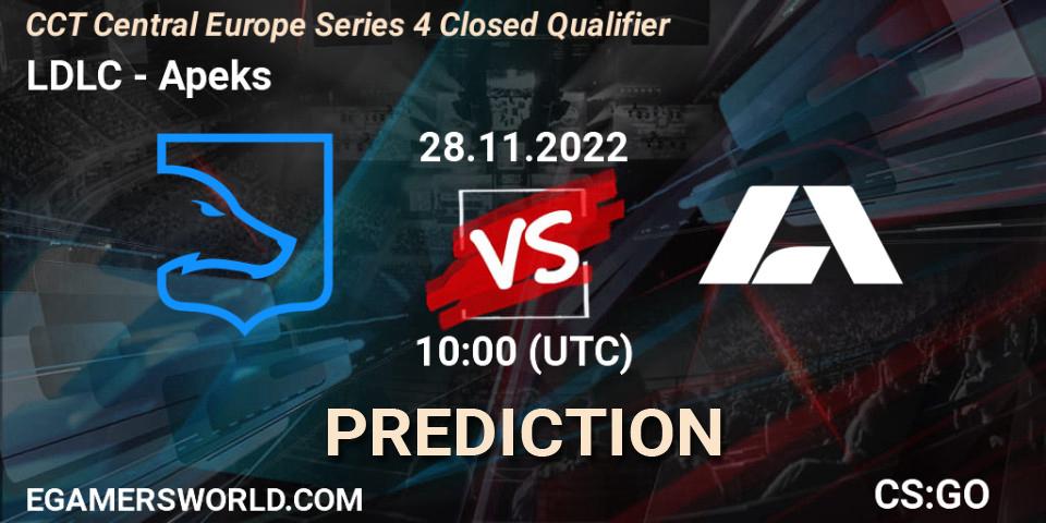 Pronóstico LDLC - Apeks. 28.11.22, CS2 (CS:GO), CCT Central Europe Series 4 Closed Qualifier