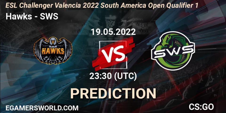 Pronóstico Hawks - SWS. 19.05.22, CS2 (CS:GO), ESL Challenger Valencia 2022 South America Open Qualifier 1