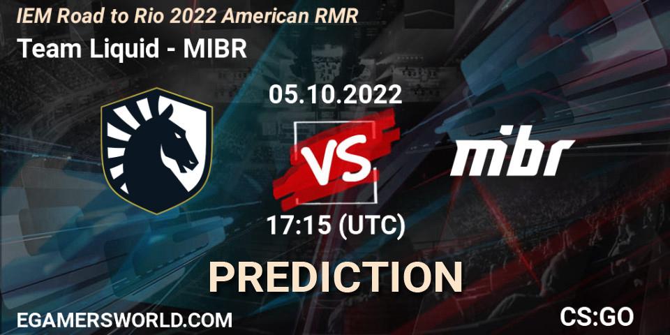 Pronóstico Team Liquid - MIBR. 05.10.22, CS2 (CS:GO), IEM Road to Rio 2022 American RMR