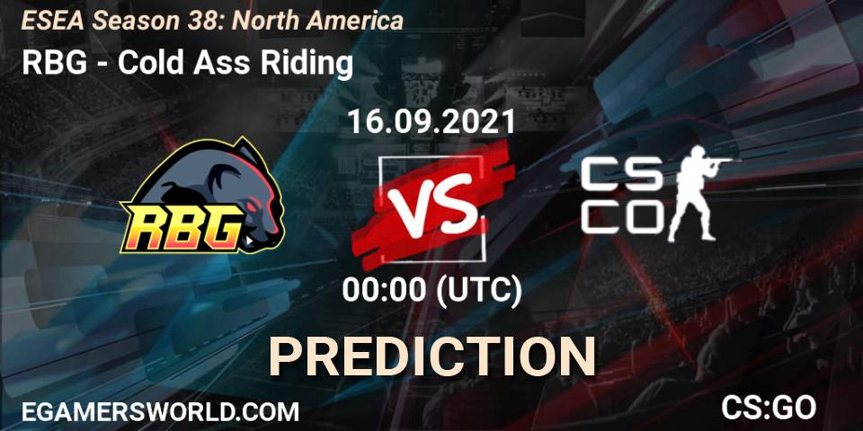 Pronóstico RBG - Cold Ass Riding. 29.09.2021 at 00:20, Counter-Strike (CS2), ESEA Season 38: North America 