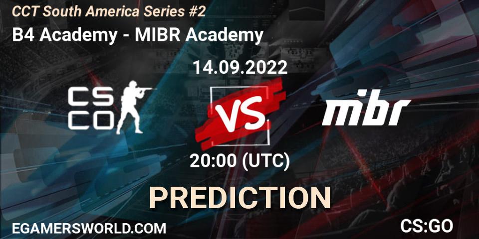 Pronóstico B4 Academy - MIBR Academy. 14.09.2022 at 20:00, Counter-Strike (CS2), CCT South America Series #2