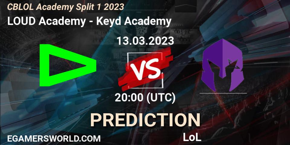 Pronóstico LOUD Academy - Keyd Academy. 13.03.2023 at 20:00, LoL, CBLOL Academy Split 1 2023