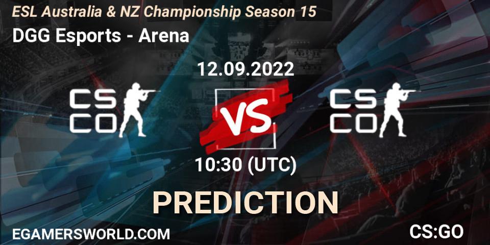 Pronóstico DGG Esports - Arena Esports. 12.09.2022 at 10:40, Counter-Strike (CS2), ESL ANZ Champs Season 15