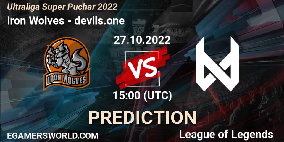 Pronóstico Iron Wolves - devils.one. 27.10.2022 at 15:00, LoL, Ultraliga Super Puchar 2022