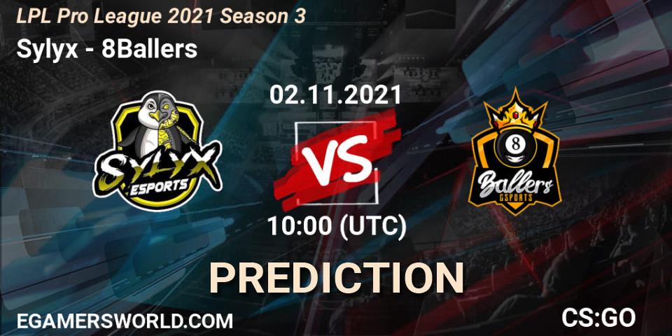 Pronóstico Sylyx - 8Ballers. 02.11.2021 at 10:00, Counter-Strike (CS2), LPL Pro League 2021 Season 3