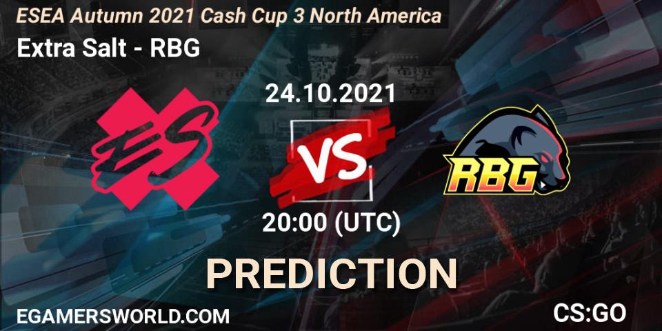 Pronóstico Extra Salt - RBG. 24.10.2021 at 20:10, Counter-Strike (CS2), ESEA Cash Cup: North America - Autumn 2021 #3