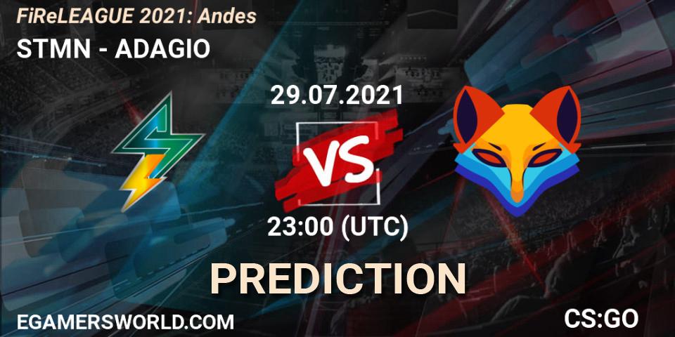 Pronóstico STMN - ADAGIO. 29.07.2021 at 23:00, Counter-Strike (CS2), FiReLEAGUE 2021: Andes