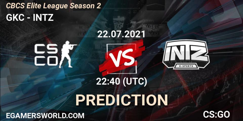 Pronóstico GKC - INTZ. 22.07.2021 at 22:40, Counter-Strike (CS2), CBCS Elite League Season 2