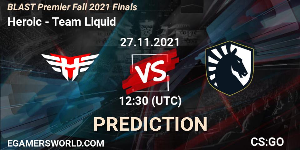 Pronóstico Heroic - Team Liquid. 27.11.2021 at 12:30, Counter-Strike (CS2), BLAST Premier Fall 2021 Finals
